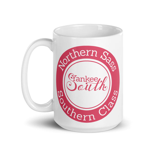 Yankee South Signature White glossy mug (Pink Logo)