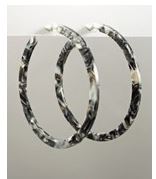 Yankee South Black and Gray Large Hoops - Yankee South