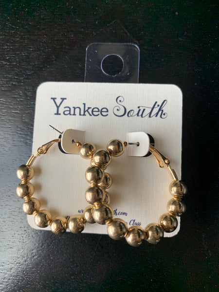 YS Small Gold Ball Hoops