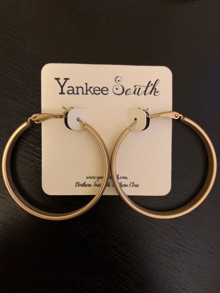YS Gold Matte Small Hoops
