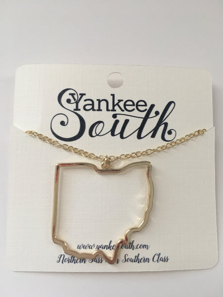 Yankee South Ohio State Outline Necklace - Yankee South